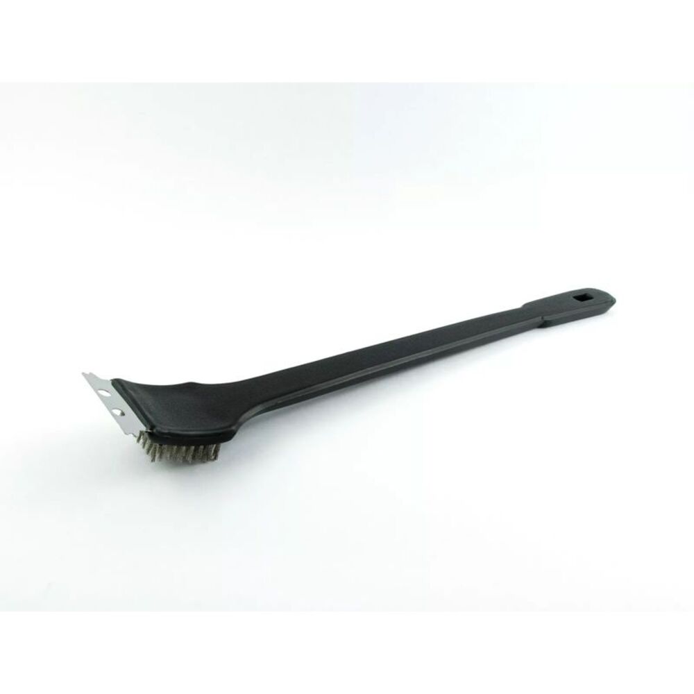 Stainless Steel Barbecue BBQ Grill Cleaning Brush with Curved Head & Scraper